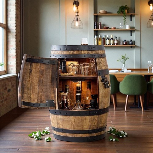 Whiskey barrel pub table - table, top